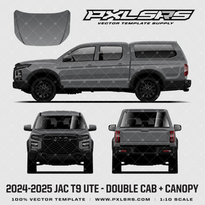 2024-2025 JAC T9 Ute - Double Cab + Canopy '100% Vector' Template