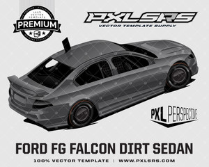 Ford FG Falcon Dirt Sedan Rear 3/4 'Premium Perspective' 100% Vector Template Ford FG Falcon Dirt Sedan Rear 3/4 'Premium Perspective' 100% Vector Template