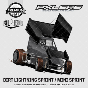 Dirt Track Lightning Sprint / Mini Sprint 'Premium Perspective' 100% Vector Template