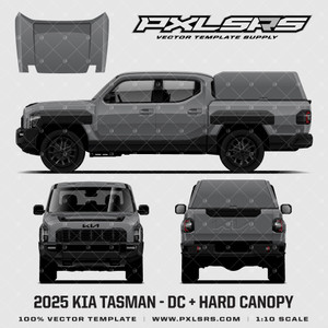 2025-2026 Kia Tasman Ute - Double Cab + Hard Canopy '100% Vector' Template