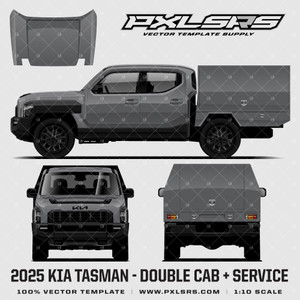 2025-2026 Kia Tasman Ute - Double Cab + Service '100% Vector' Template