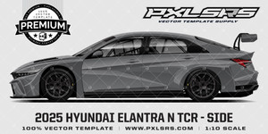 2025 HYUNDAI ELANTRA N TCR - Side 'Premium' Vector Template