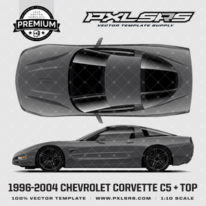 1996-2004 CHEVROLET CORVETTE C5 + TOP 'Premium' Vector Template 1996-2004 CHEVROLET CORVETTE C5 + TOP 'Premium' Vector Template