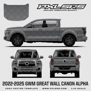 2022-2025 GWM Cannon Alpha / Great Wall P500 '100% Vector' Template 2022-2025 GWM Cannon Alpha / Great Wall P500 '100% Vector' Template