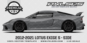 2012-2021 LOTUS EXIGE S 'Premium' Side Vector Template 2012-2021 LOTUS EXIGE S 'Premium' Side Vector Template