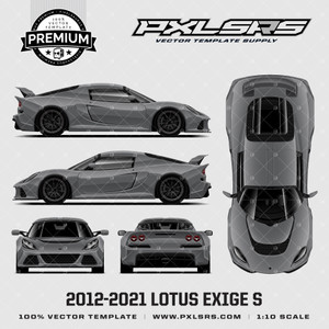 2012-2021 LOTUS EXIGE S Full 'Premium' Vector Template 2012-2021 LOTUS EXIGE S Full 'Premium' Vector Template