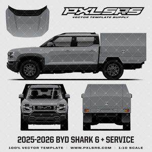 2025-2026 BYD SHARK 6 UTE + SERVICE '100% Vector' Template