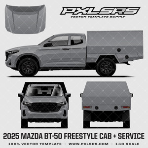 2025-2026 Mazda BT-50 (TF) Freestyle Cab + Service 'Vector' Template BT50