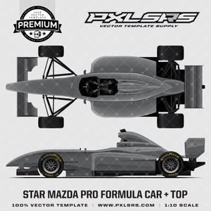 Star Mazda Pro Formula Car + TOP 'Premium' Vector Template