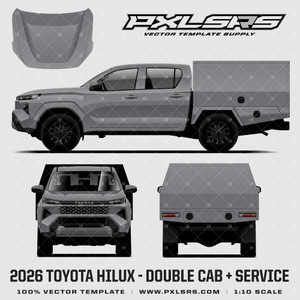 2026 Toyota Hilux Travo Double Cab + Service '100% Vector' Template