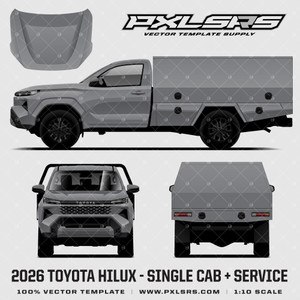 2026 Toyota Hilux Travo Single Cab - Service '100% Vector' Template