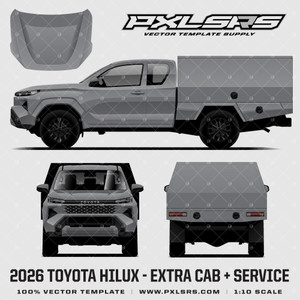 2026 Toyota Hilux Travo Extra Cab - Service '100% Vector' Template