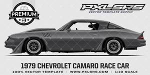 1979 Chevrolet Camaro Race Car - Side 'Premium' Vector Template