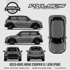 2013-2021 Mini Cooper S / JCW (F56) Full 'Premium' Vector Template