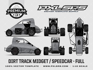 2026 Dirt Track Midget / Speedcar - Full 'Premium' Vector Template