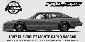 1987 Chevrolet Monte Carlo NASCAR - Side 'Premium' Vector Template