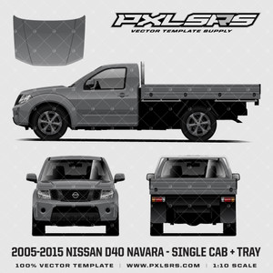 2005-2015 Nissan Navara D40 (Frontier) Single Cab + Tray 'Vector' Template