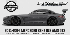 2011-2014 Mercedes-Benz SLS AMG GT3  'Premium Side' Vector Template