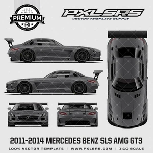 2011-2014 Mercedes-Benz SLS AMG GT3  - Full 'Premium' Vector Template