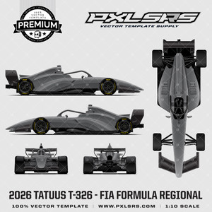 2026 Tatuus T-326 - FIA Formula Regional - Full 'Premium' Vector Template