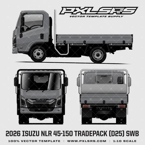 2026 Isuzu ELF / N-Series Tradepack D25 (NLR) Standard Cab - Vector Template