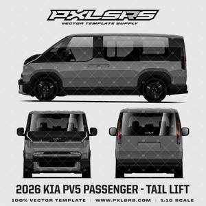 2026 KIA PV5 Passenger - Tail Lift '100% Vector' Template