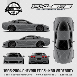 1996-2004 Chevrolet C5 Corvette KBD Widebody - Full 'Premium' Vector Template