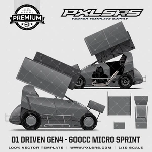 D1 Driven Gen4 600cc Micro Sprint 'Premium' Vector Template
