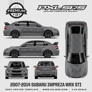 2007-2014 Subaru Impreza WRX STI - Full 'Premium' Vector Template