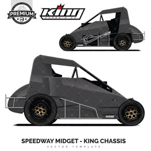 Dirt Track Midget King Chassis 'Premium' Vector Template Dirt Track Midget King Chassis 'Premium' Vector Template
