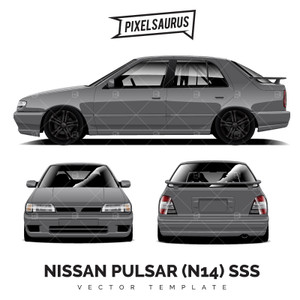 Nissan N14 Pulsar (Almera) SSS - Vector Template Nissan N14 Pulsar (Almera) SSS - Vector Template