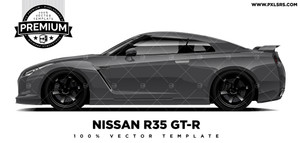 Nissan R35 GT-R 'Premium' Vector Template Nissan R35 GT-R 'Premium' Vector Template