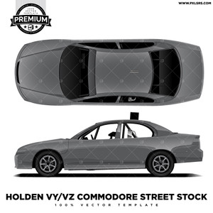 Copy of Holden Commodore VY/VZ Dirt Street Stock 'Premium' Vector Template Side + Top Copy of Holden Commodore VY/VZ Dirt Street Stock 'Premium' Vector Template Side + Top