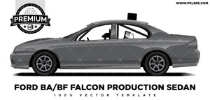 Ford BA/BF Falcon Production Sedan 'Premium' Vector Template Ford BA/BF Falcon Production Sedan 'Premium' Vector Template