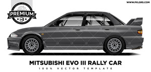 Mitsubishi Evo III Rally Car 'Premium' Vector Template Mitsubishi Evo III Rally Car 'Premium' Vector Template