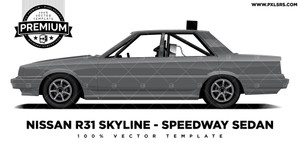 Nissan R31 Skyline Sedan Production Sedan 'Premium' Vector Template Nissan R31 Skyline Sedan Production Sedan 'Premium' Vector Template