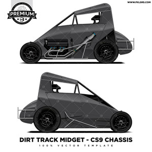 Dirt Track Midget CS9 Chassis 'Premium' Vector Template Dirt Track Midget CS9 Chassis 'Premium' Vector Template