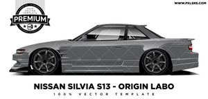 Nissan Silvia S13 - Origin Labo 'Premium' Vector Template Nissan Silvia S13 - Origin Labo 'Premium' Vector Template