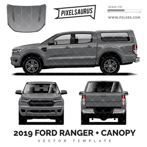 2019 Ford Ranger PX3 + Canopy vector Template 2019 Ford Ranger PX3 + Canopy vector Template