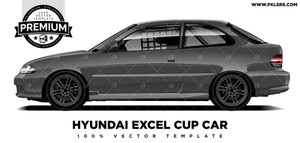 Hyundai Excel Cup Car 'Premium' Vector Template Hyundai Excel Cup Car 'Premium' Vector Template