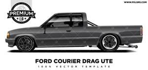 Ford Courier Drag Ute 'Premium' Vector Template Ford Courier Drag Ute 'Premium' Vector Template