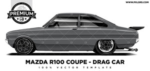 Mazda R100 Coupé Drag Car 'Premium' Vector Template Mazda R100 Coupé Drag Car 'Premium' Vector Template