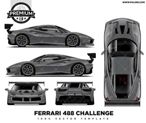 Ferrari F488 Challenge - Full 'Premium' Vector Template Ferrari F488 Challenge - Full 'Premium' Vector Template