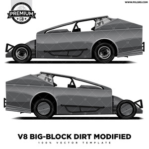 V8 Big Block DIRT Modified 'Premium' Vector Template V8 Big Block DIRT Modified 'Premium' Vector Template