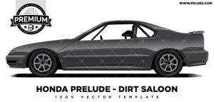 Honda Prelude - Dirt Saloon 'Premium' Vector Template Honda Prelude - Dirt Saloon 'Premium' Vector Template
