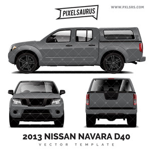 Nissan Navara/Frontier + Canopy (D40) Vector Template Nissan Navara/Frontier + Canopy (D40) Vector Template