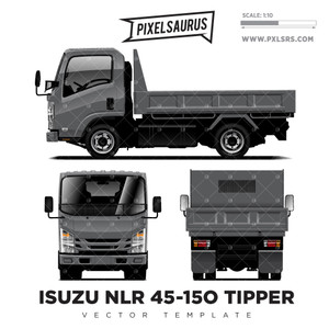 2019 Isuzu NLR 45/55-150 Tipper - Vector Template 2019 Isuzu NLR 45/55-150 Tipper - Vector Template