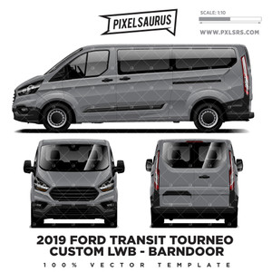 2019 Ford Transit Tourneo Custom LWB (Barndoor) Vector Template 2019 Ford Transit Tourneo Custom LWB (Barndoor) Vector Template