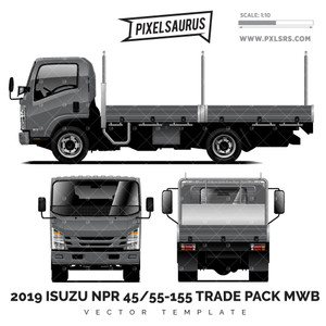 2019 Isuzu NPR 45/55-155 Trade Pack MWB - Vector Template 2019 Isuzu NPR 45/55-155 Trade Pack MWB - Vector Template
