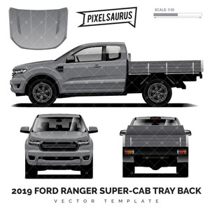 2019 Ford Ranger PX3 Super Cab Tray Back 'Vector' Template 2019 Ford Ranger PX3 Super Cab Tray Back 'Vector' Template